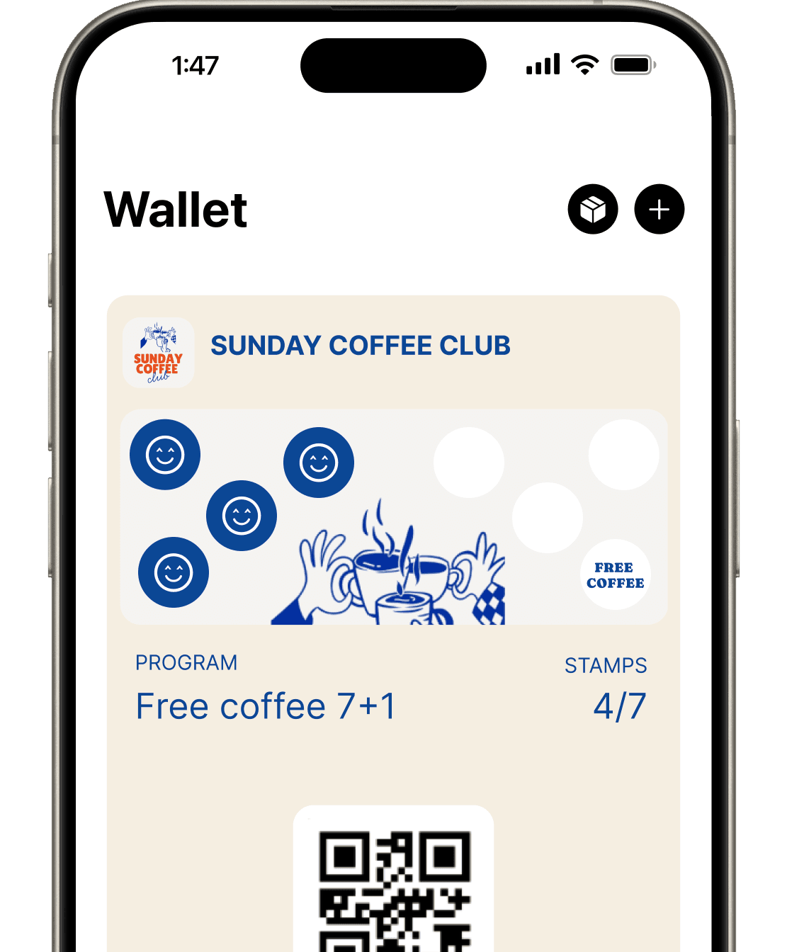 Κάρτα επιβράβευσης Habulo στο Apple Wallet με 4 από 7 σφραγίδες